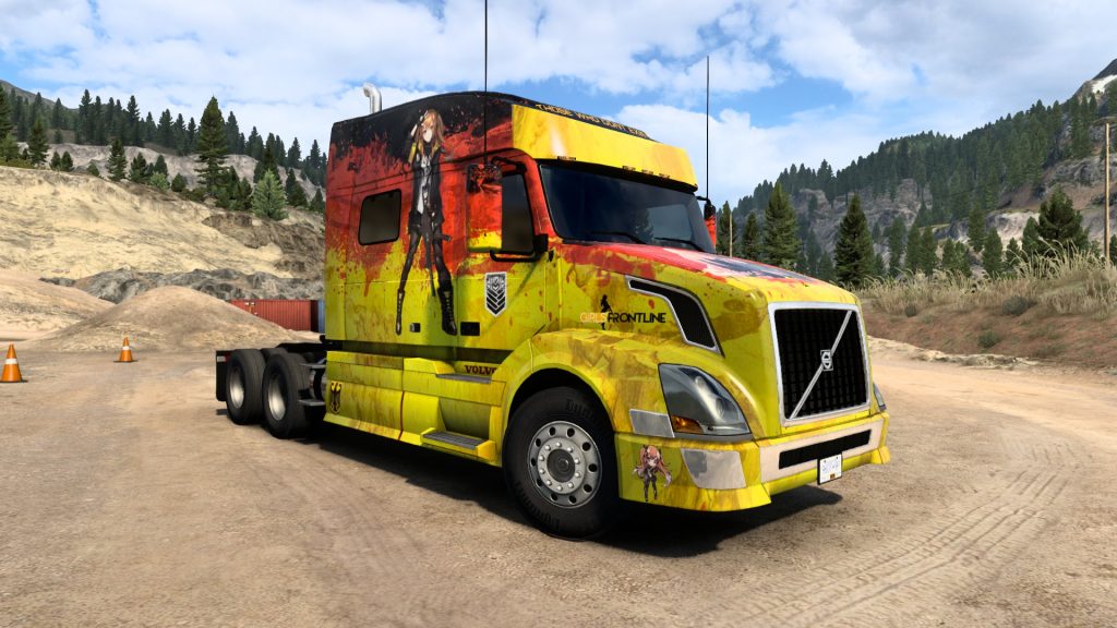 Volvo truck with anime paint job
