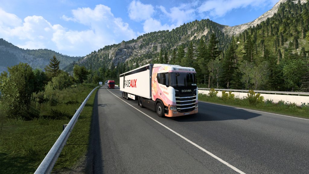 Screenshot of Scania truck driving in Austria