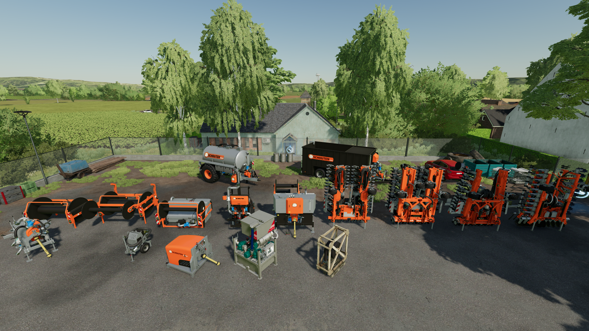 Screenshot of the contents of the Pumps n' Hoses DLC for FS22